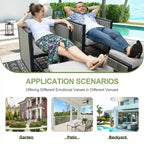 FINCATI Outdoor Patio Furniture Sectional Sofa Set Wicker Modern Seating Chair