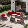 8-Piece Patio Furniture Set with 40 Fire Pit Table