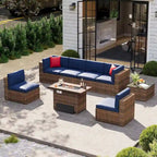 8-Piece Patio Furniture Set with 40 Fire Pit Table