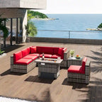 8-Piece Patio Furniture Set with 40 Fire Pit Table