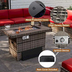 8-Piece Patio Furniture Set with 40 Fire Pit Table