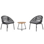 Outdoor 3 Piece Upholstered Wicker Patio Furniture Chair Modern Parlor Set