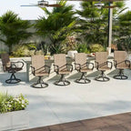 Patio Swivel Chairs,Outdoor Textilene Rocking Dining Chairs Porch Chairs with Armrest