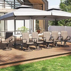 Patio Swivel Chairs,Outdoor Textilene Rocking Dining Chairs Porch Chairs with Armrest