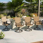 Patio Swivel Chairs,Outdoor Textilene Rocking Dining Chairs Porch Chairs with Armrest