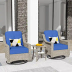 HOOOWOOO 3-piece Outdoor Patio Swivel Rocker Chairs with Side Table