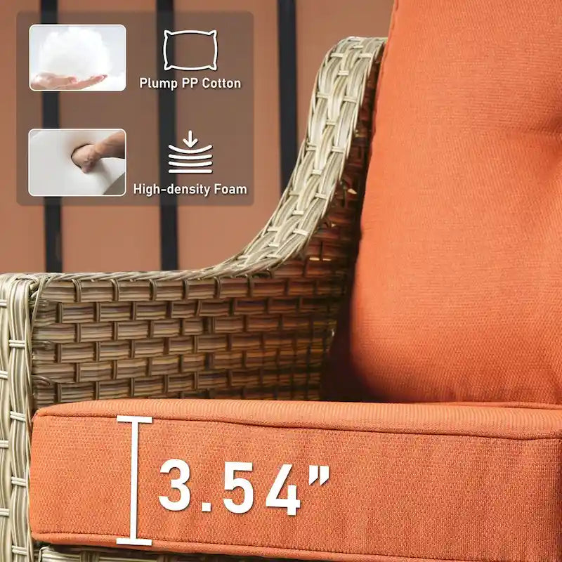 HOOOWOOO 3-piece Outdoor Patio Swivel Rocker Chairs with Side Table