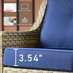 HOOOWOOO 3-piece Outdoor Patio Swivel Rocker Chairs with Side Table