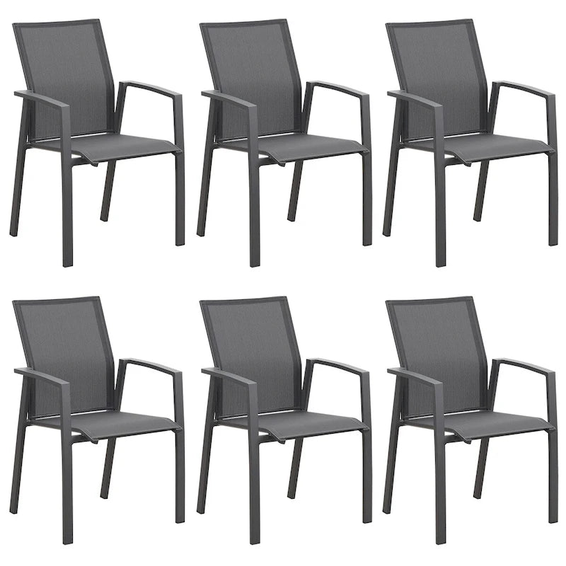 Stacking Aluminum Patio Dining Armchair (Set of 6)