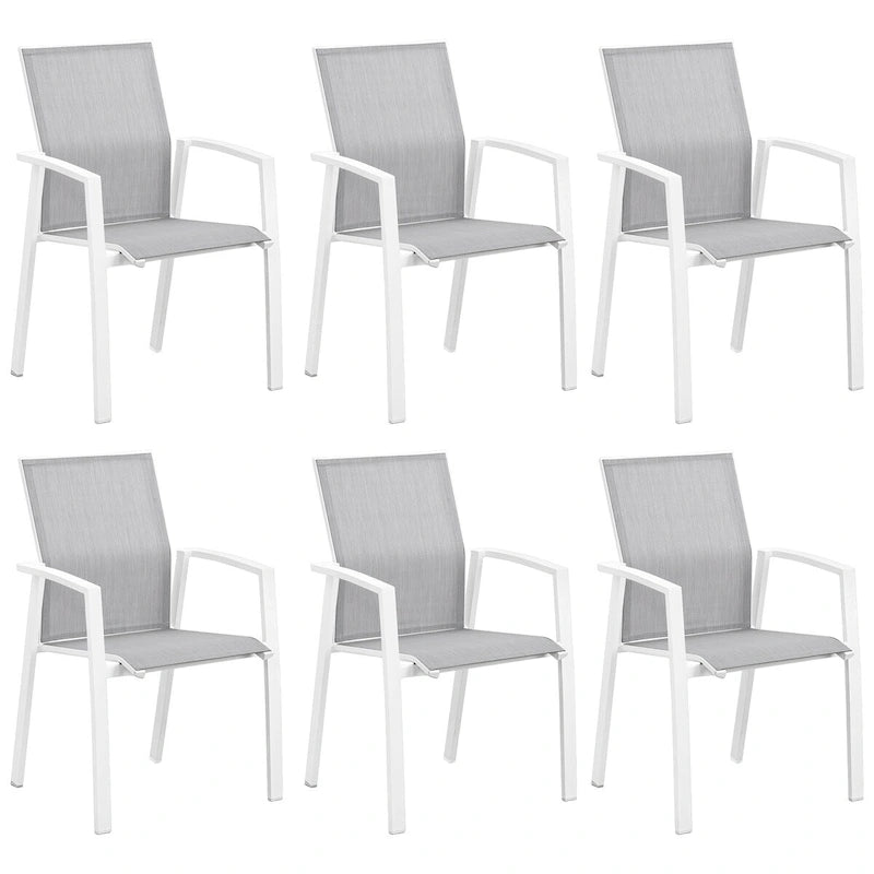 Stacking Aluminum Patio Dining Armchair (Set of 6)