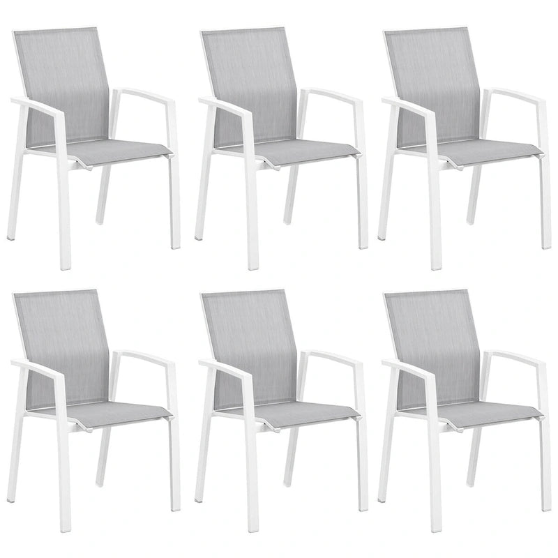 Stacking Aluminum Patio Dining Armchair (Set of 6)