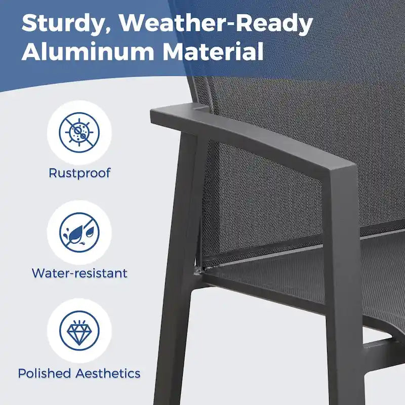 Stacking Aluminum Patio Dining Armchair (Set of 6)