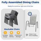 Stacking Aluminum Patio Dining Armchair (Set of 6)