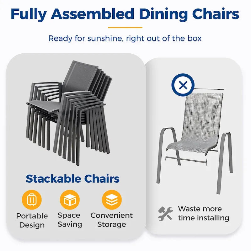 Stacking Aluminum Patio Dining Armchair (Set of 6)