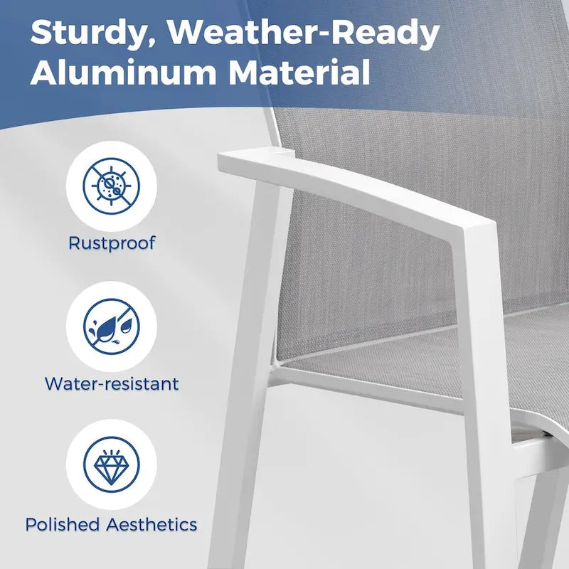 Stacking Aluminum Patio Dining Armchair (Set of 6)