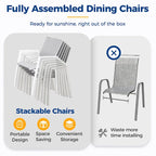 Stacking Aluminum Patio Dining Armchair (Set of 6)