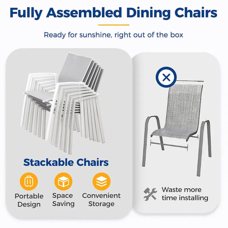 Stacking Aluminum Patio Dining Armchair (Set of 6)