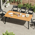 Outdoor Patio Dining Table Rectangular Aluminum Outdoor Table for 6/8/10 Person