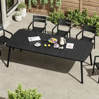 Outdoor Patio Dining Table Rectangular Aluminum Outdoor Table for 6/8/10 Person