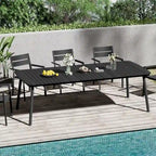Outdoor Patio Dining Table Rectangular Aluminum Outdoor Table for 6/8/10 Person