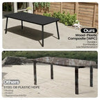 Outdoor Patio Dining Table Rectangular Aluminum Outdoor Table for 6/8/10 Person