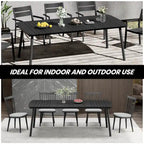 Outdoor Patio Dining Table Rectangular Aluminum Outdoor Table for 6/8/10 Person