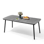 Outdoor Patio Dining Table Rectangular Aluminum Outdoor Table for 6/8/10 Person