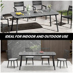 Outdoor Patio Dining Table Rectangular Aluminum Outdoor Table for 6/8/10 Person