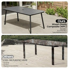 Outdoor Patio Dining Table Rectangular Aluminum Outdoor Table for 6/8/10 Person