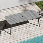 Outdoor Patio Dining Table Rectangular Aluminum Outdoor Table for 6/8/10 Person