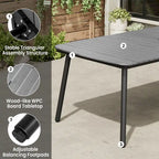 Outdoor Patio Dining Table Rectangular Aluminum Outdoor Table for 6/8/10 Person