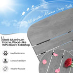 Outdoor Patio Dining Table Rectangular Aluminum Outdoor Table for 6/8/10 Person