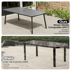 Outdoor Patio Dining Table Rectangular Aluminum Outdoor Table for 6/8/10 Person