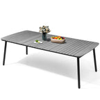 Outdoor Patio Dining Table Rectangular Aluminum Outdoor Table for 6/8/10 Person