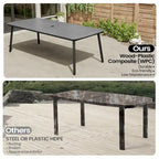 Outdoor Patio Dining Table Rectangular Aluminum Outdoor Table for 6/8/10 Person