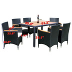 7 Piece Outdoor Patio Wicker Dining Set Patio Wicker Furniture Dining Set