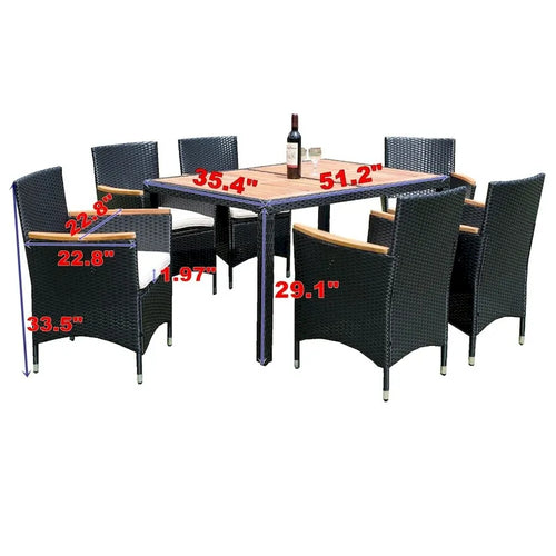 7 Piece Outdoor Patio Wicker Dining Set Patio Wicker Furniture Dining Set