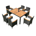7 Piece Outdoor Patio Wicker Dining Set Patio Wicker Furniture Dining Set