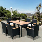 7 Piece Outdoor Patio Wicker Dining Set Patio Wicker Furniture Dining Set