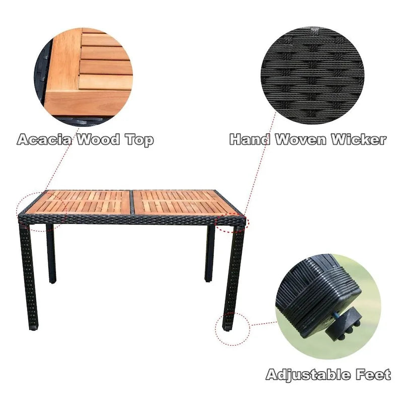 7 Piece Outdoor Patio Wicker Dining Set Patio Wicker Furniture Dining Set