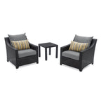 Deco 3 Piece Aluminum Outdoor Patio Club Chairs & Side Table