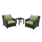 Deco 3 Piece Aluminum Outdoor Patio Club Chairs & Side Table