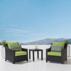 Deco 3 Piece Aluminum Outdoor Patio Club Chairs & Side Table