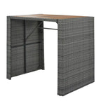 5-pieces Outdoor Patio Wicker Bar Set, Bar Height Chairs With Non-Slip Feet And Fixed Rope, Removable Cushion