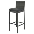 5-pieces Outdoor Patio Wicker Bar Set, Bar Height Chairs With Non-Slip Feet And Fixed Rope, Removable Cushion