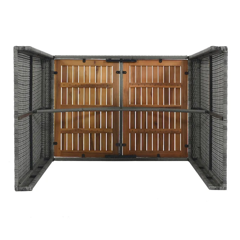 5-pieces Outdoor Patio Wicker Bar Set, Bar Height Chairs With Non-Slip Feet And Fixed Rope, Removable Cushion