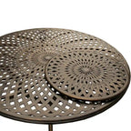 Outdoor Lattice 59-in. Round Dining Set with Lazy Susan and Six Chairs