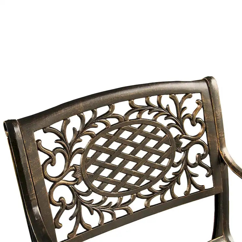 Outdoor Lattice 59-in. Round Dining Set with Lazy Susan and Six Chairs