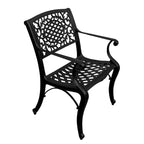Outdoor Lattice 59-in. Round Dining Set with Lazy Susan and Six Chairs
