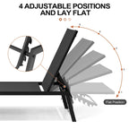 Outdoor Patio Reclining Adjustable Chaise Lounge Chairs Stackable